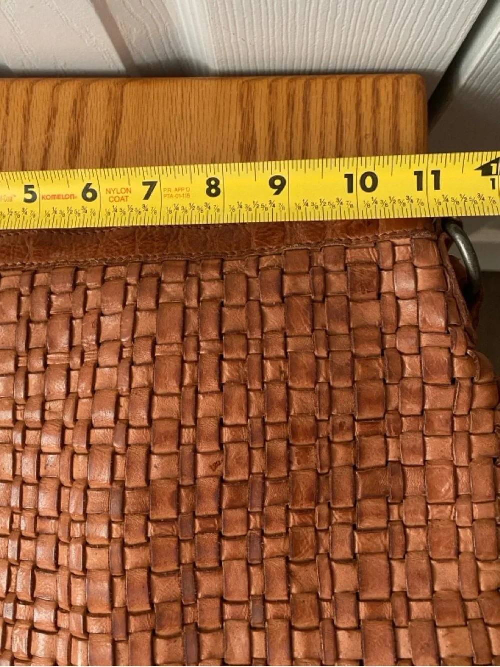 VILENCA HOLLAND Brown Distressed Woven Leather Boho Hobo Crossbody Bag